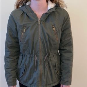 American Rag Army green hooded jacket-size L